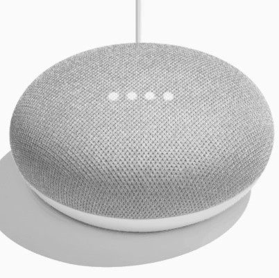 Image of White Google Home Mini Smart Speaker and Assistant