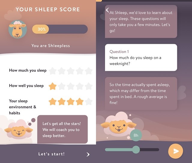 Screenshots of Shleep Sleep Aid App