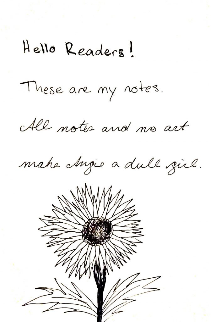 Rocketbook Everlast Scan of Notes and Flower Sketch