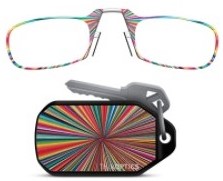ThinOPTICS Curated Collection Rainbow Burst Keychain Case with Reading Glasses