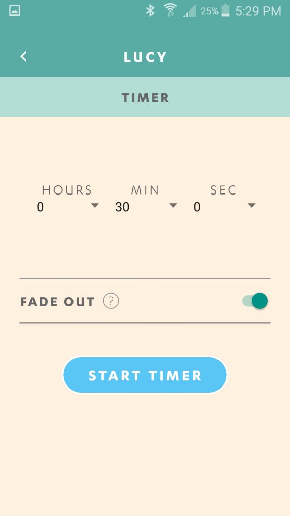 Luci Connect App Timer Set Screen