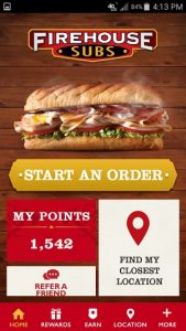 Firehouse Subs App Home Screen