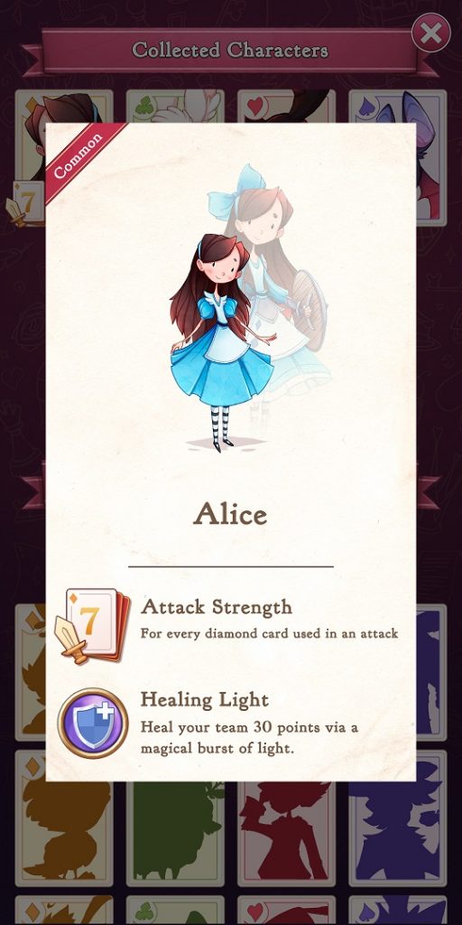 Alice Legends Alice Character Stats Card