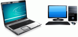 Image of laptop and desktop computer