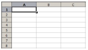 Image of empty spreadsheet cell showing rows and columns