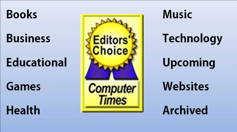 Image of Computer Times Editors' Choice logo and a list of the categories