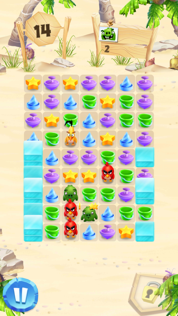 Image of Angry Birds Match Level with Red and Yellow Birds
