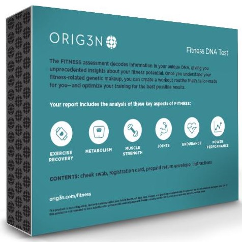 Image of Orig3n Fitness DNA Test Back of Box