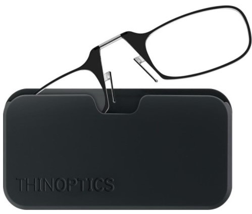 ThinOPTICS Black Universal Pod Case with Reading Glasses