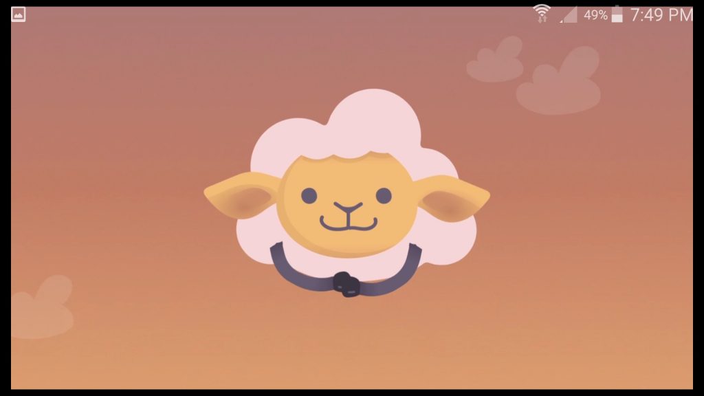 Shleep App Mascot Sheep Awake Screen
