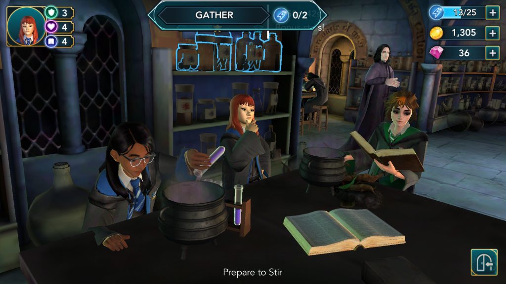 Harry Potter: Hogwarts Mystery Potions Lesson Screen