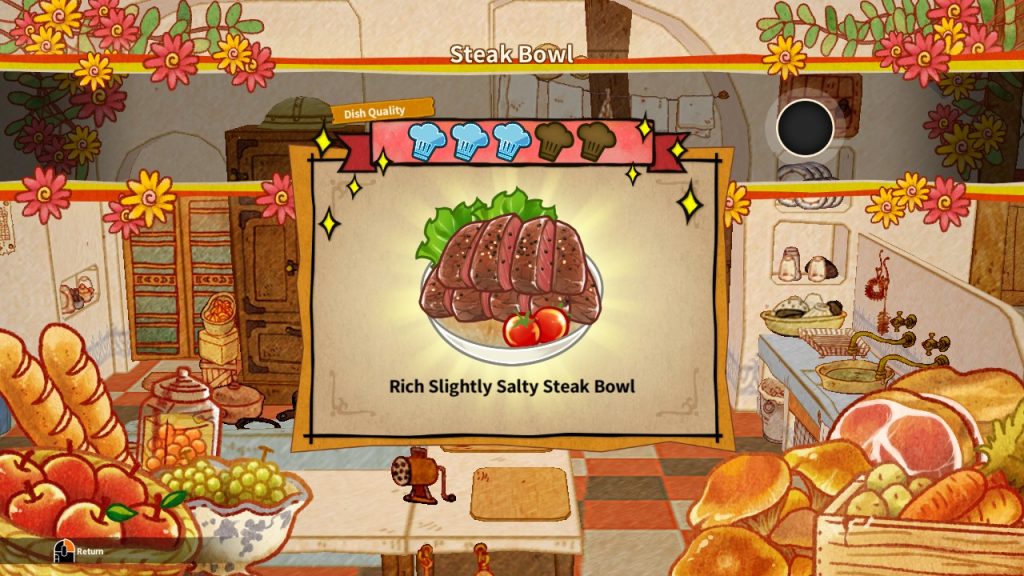 Little Dragons Cafe Completed Steak Meal after Mini Game