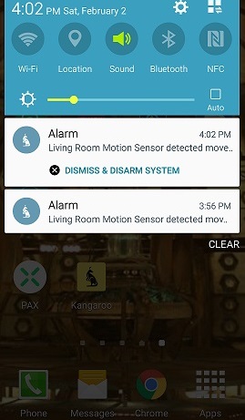 Kangaroo App Motion Detected Notification