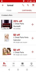 Target App Cartwheel Offers Search Results