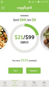 Veggie Grill App Rewards Tracker