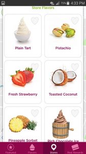 Yogurtland App Flavor Menu