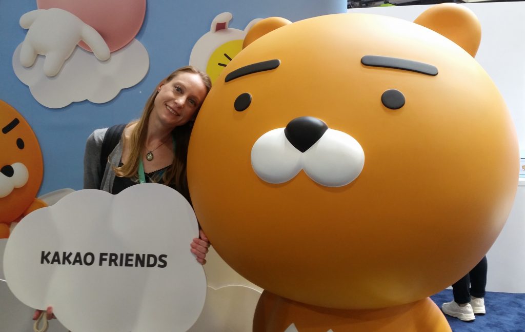 Angie with Brian at Kakao Friends Booth CES 2020