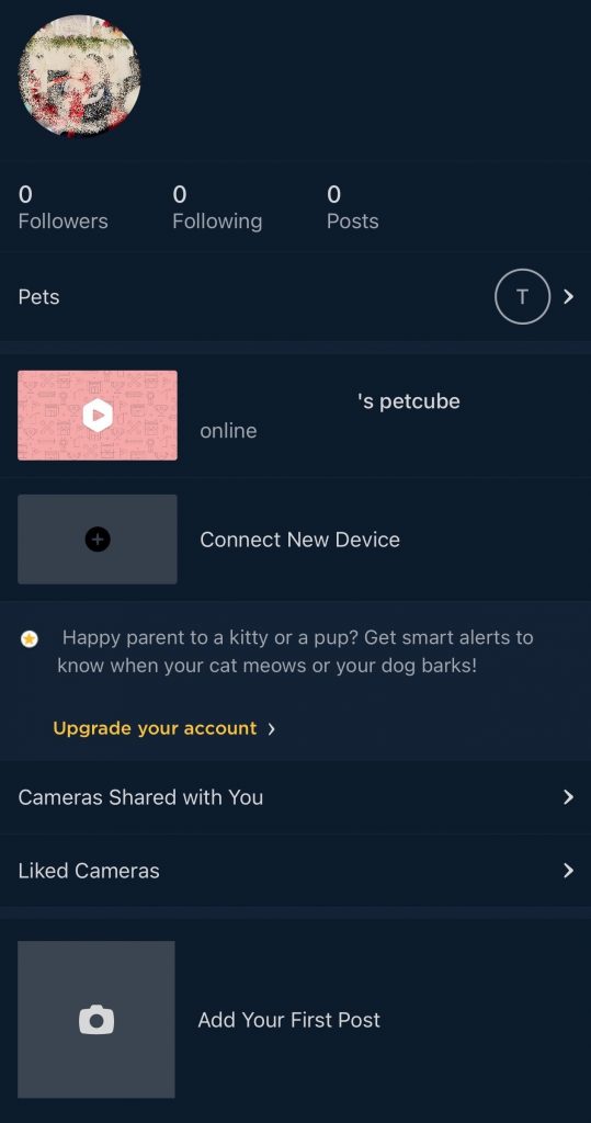 Petcube Bites 2 App User Profile