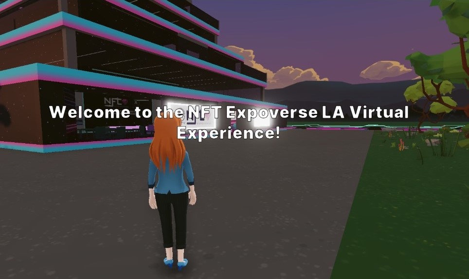NFT Expoverse in Decentraland Outside Event Building