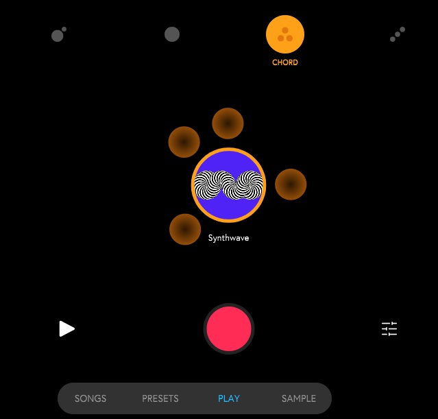Orba App Chord Mode Visualizer Screenshot