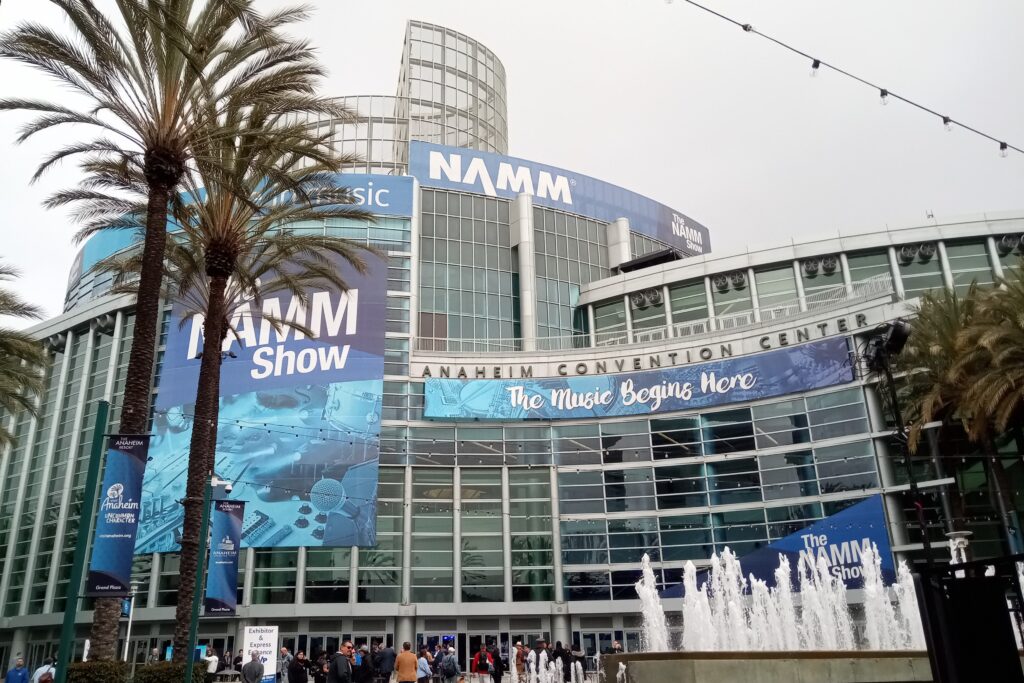 Entrance to The NAMM Show 2023 at Anaheim Convention Center.